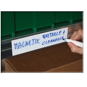 plain writable and cleanable magnetic label on metal shelves