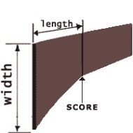 prescored plain label dimentions